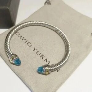 David Yurman Silver Bracelet with Blue Accents